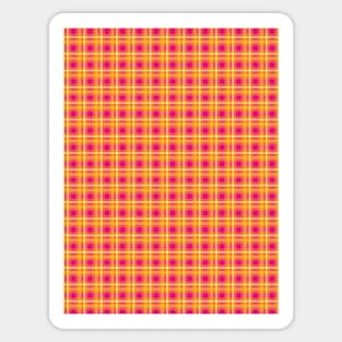 Pink and Orange Plaids 016#001 Sticker